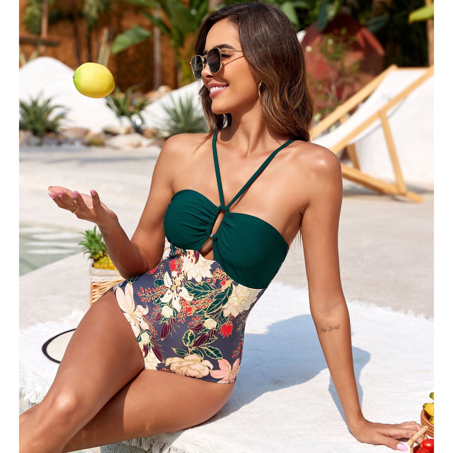Costum de baie întreg Green Vibe