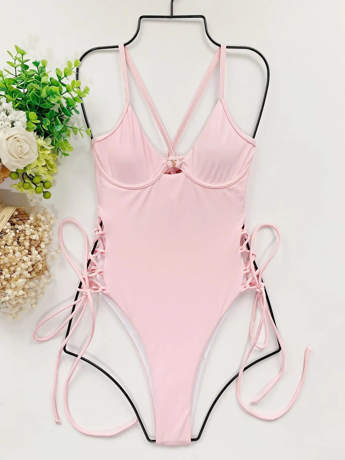 Costum de baie întreg ''Pink Angora'' - Zappy Fashion Romania