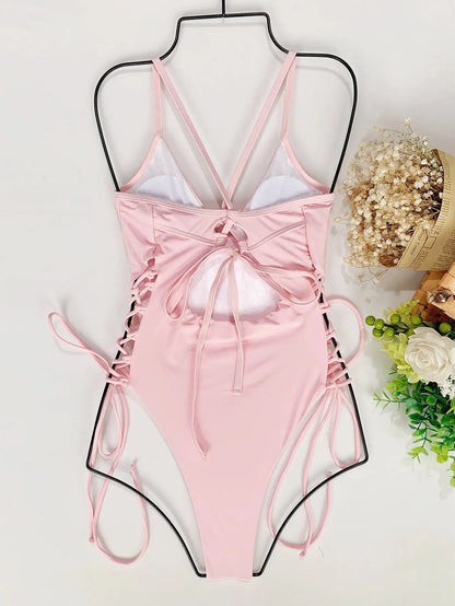 Costum de baie întreg ''Pink Angora'' - Zappy Fashion Romania