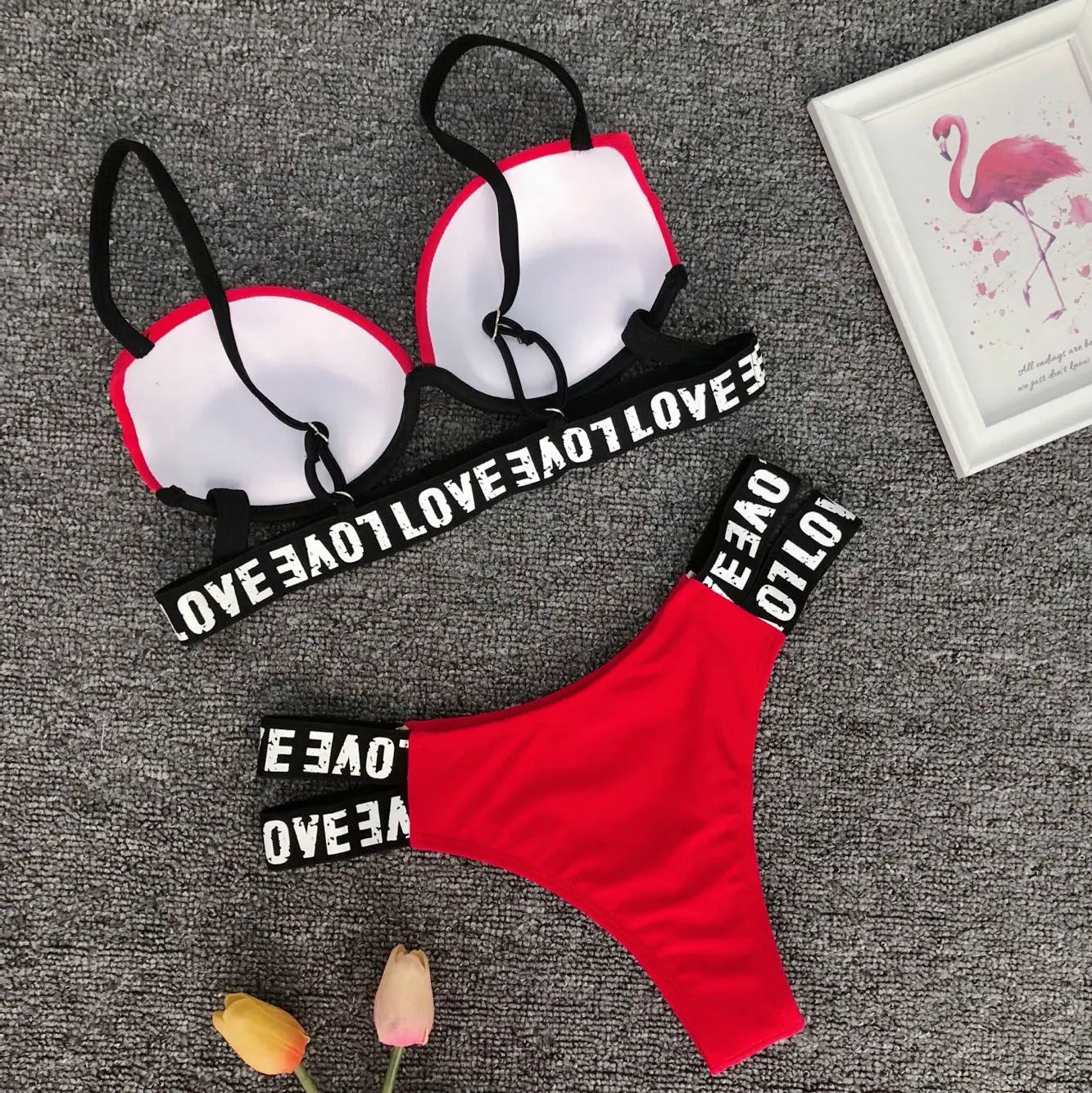 Costum de baie din două piese ''Red Adventure'' - Zappy Fashion Romania