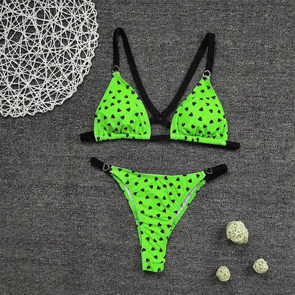 Costum de baie din două piese ''Green Heart'' - Zappy Fashion Romania