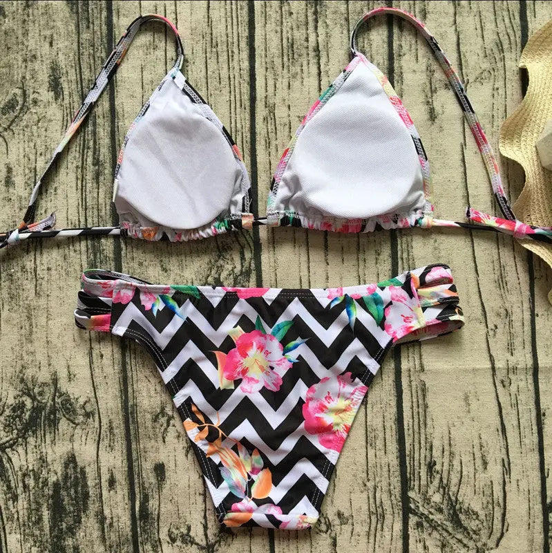 Costum de baie din două piese ''Flowers'' - Zappy Fashion Romania